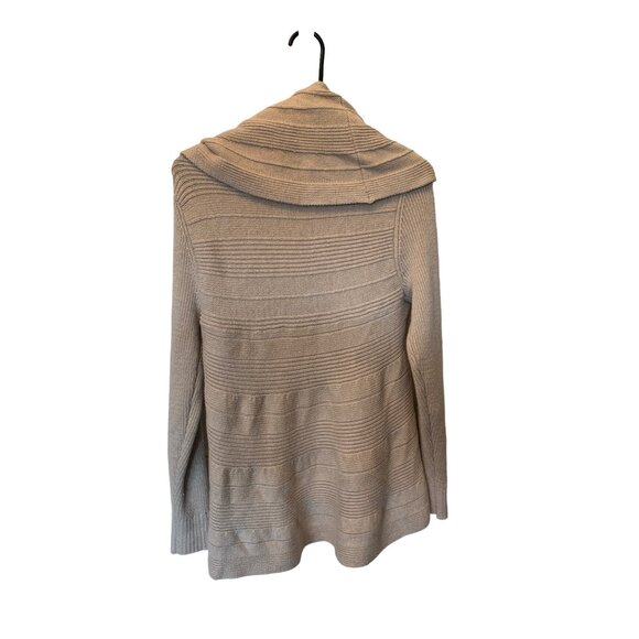 👗 2/$30 👗 White House Black Market Small Tan Cardigan Cascading Front - Picture 7 of 8